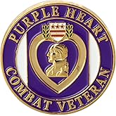 Wounded Warrior WW Purple Heart Combat Vet 1" Lapel Pin