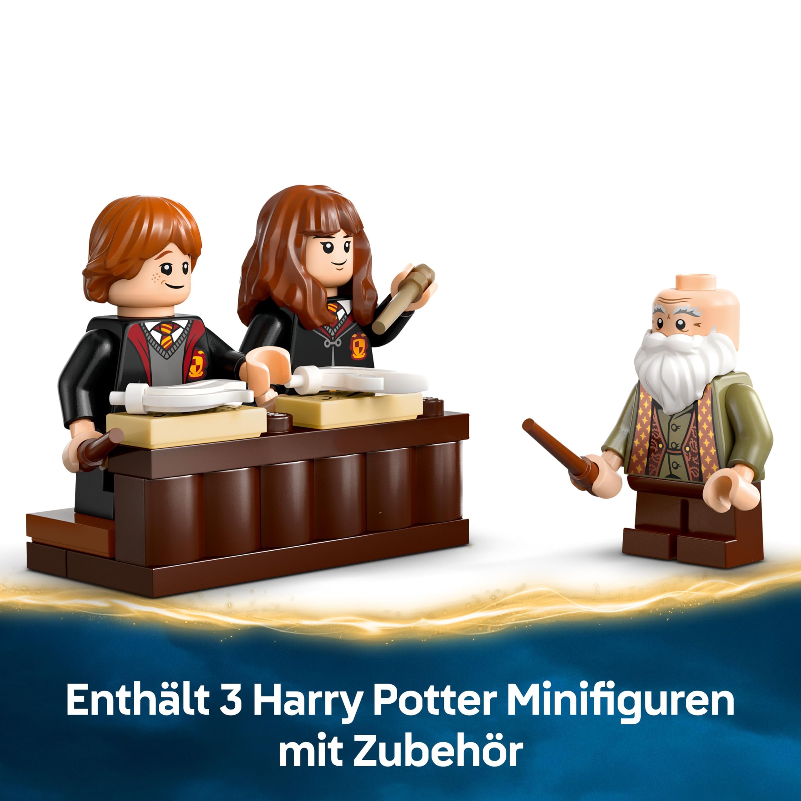 LEGO Harry Potter Schloss Hogwarts: Zauberkunstunterricht, Set mit 3 Minifiguren, inkl. Hermine Granger & Ron Weasley, Wingardium Leviosa Funktion, Spielzeug für Mädchen & Jungen ab 8 Jahren 76442 5