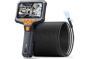 Teslong 50FT Sewer Camera, Dual Lens Borescope with Light, 4.3" HD Drain Plumbing Endoscope Inspection Camera, Home Waterproof Flexible in Wall Cam Pipe Tools, Snake Scope for Air Duct HVAC