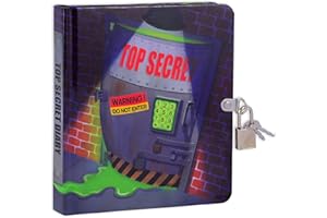 MOLLYBEE KIDS Top Secret Lock and Key Diary for Children, Measures 5.5 x 6.25 Inches, 208 Lined Pages
