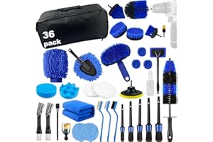 VTSHENY Car Detailing Kit,36pcs Car Detailing Brush Set,Car Cleaning Kit with Professional Car Detailing Brush Set,Auto Detailing Brush Set,Car Wash Kit,Car Detailing Kit Interior Exterior Wheels Cleaner