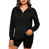 VIISHOW Women's Sweatshirt Long Sleeve Mock Neck Corduroy Quarter Zip Pullover Fall Textured Sweater with Kangaroo Pocket
