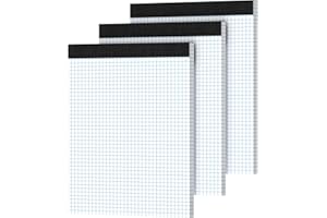 Ciphyfee Graph Paper 8.5 X 11, 3 Pack, 4x4 Quad Ruled, Grid Paper Pad 8-1/2" X 11.75", Grid Pad 8.5 X 11.75, Engineering Notebook, Easy Tears Off, White 70 Gsm Graft Paper