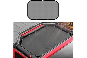 Jimen Front Mesh Sunshade Bikini Top Sun Shade for 2007-2018 Jeep Wrangler JK & Unlimited 2 Door 4 Door, Black
