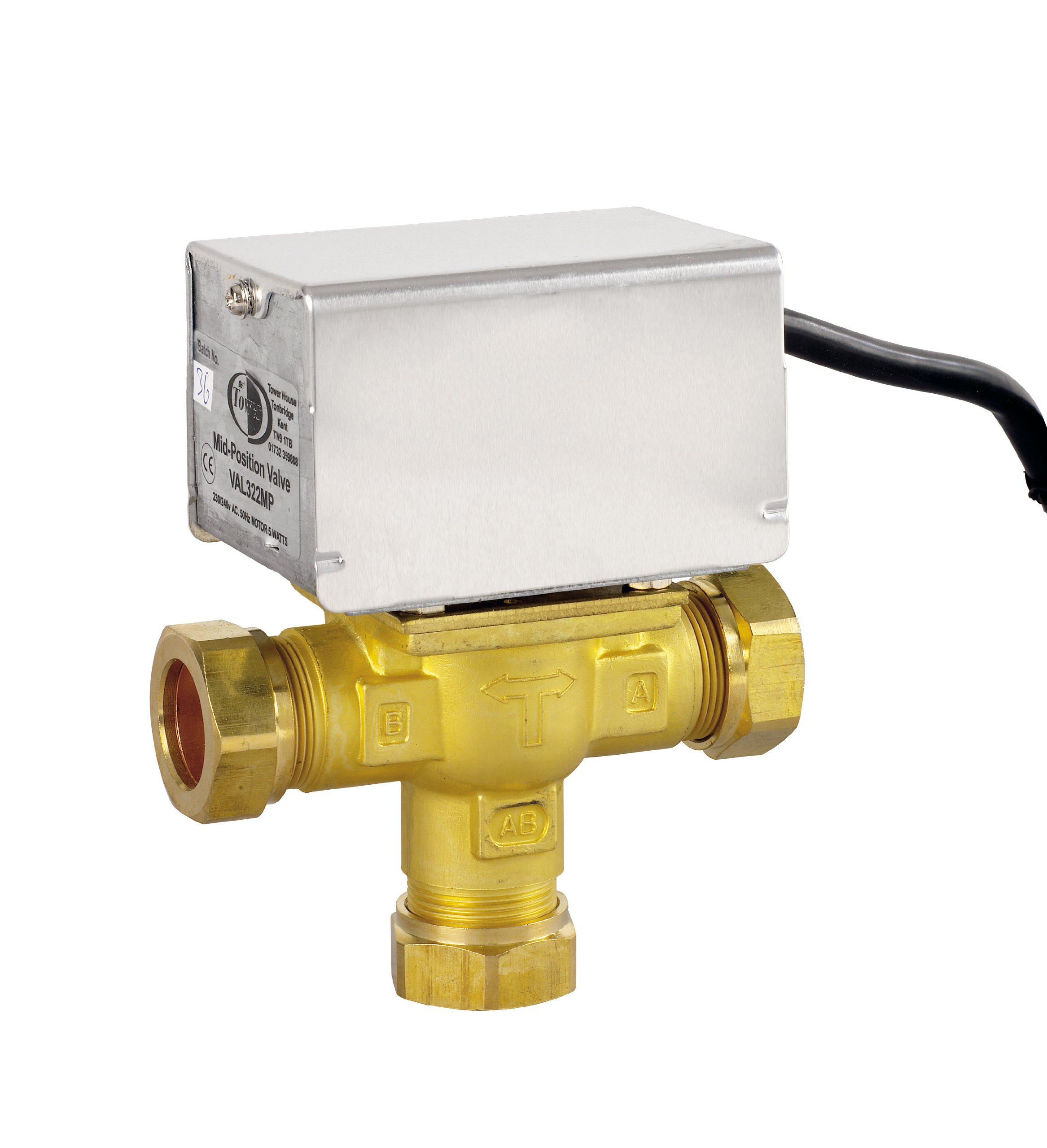 Tower Flue Components VAL322MP 3 Port Mid-Position Valve