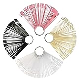 ZERHOK Nail Art Tips Fan 200 Pcs Nail Polish Display Board Swatches Sticks Salon