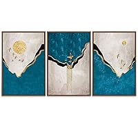 SIGNWIN 3 Piece Framed Canvas Wall Art Abstract Style Canvas Prints Home Artwork Decoration for Living Room,Bedroom - 16