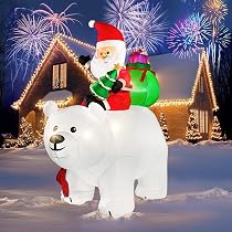 Amazon.com: NIORSUN 6FT Polar Bear Christmas Inflatable Outdoor ...