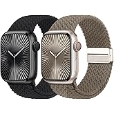 Braided Stretchy Bands with Magnetic Clasp Compatible for Apple Watch Band 38mm 40mm 41mm 42mm 44mm 45mm 46mm 49mm Women Men, Nylon Sport Solo Loop for iWatch Series 11 10 9 8 7 6 5 4 3 Ultra 3 2 1 SE