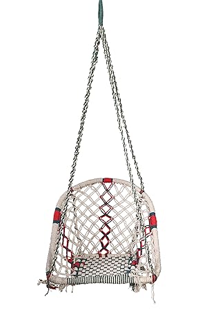 Ethnic Karigari Swinging Chairs Home Decor Outdoor Hanging Jhula | Indoor Patio Chair \ Kursi Swing for Living Room\ Garden \ Balcony Incredible Gifts for Kids and Adults (135 x 57 x 43 cm)