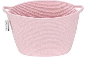 Sea Team Oval Cotton Rope Woven Storage Basket with Handles, Diaper Caddy, Nursery Nappies Organizer, Baby Shower Basket for 