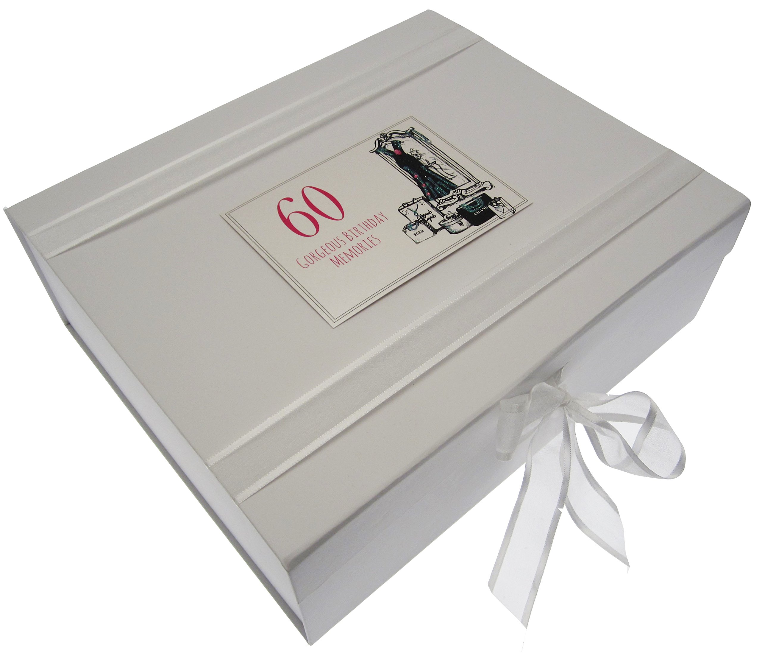 White Cotton Cards 60th Birthday, Large Keepsake Box, Evening Dress