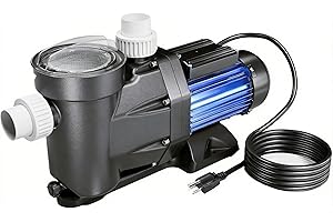 2HP 6800GPH Powerful Pool Pump - 110V 1500W Dual Voltage Swimming Pool Pump with Basket Strainer