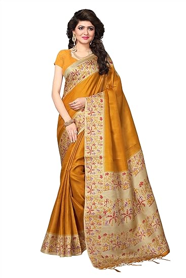 Winza Designer Womens Khadi Silk Saree with Blouse (KST-01)