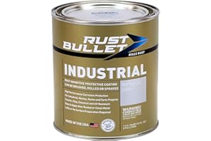 RUST BULLET Industrial - Metallic Gray - 1 Quart - Rust Preventative Coating for Industrial, Marine, Home and Farm Projects, Chip and UV Resistant, Durable Finish