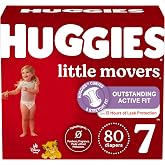 Huggies Size 7 Diapers, Little Movers Baby Diapers, Size 7 (41+ lbs), 80 Count (2 Packs of 40)