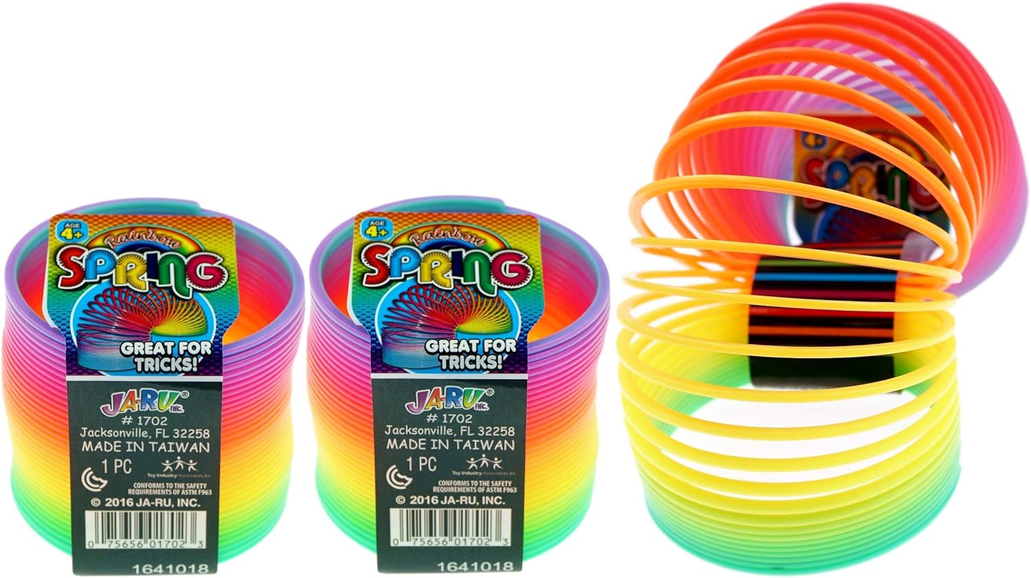 Amazon Com Ja Ru Big Spring Rainbow Ring Magic Set 2 Units Fidget Stress Toy Original Toys For Kids Girls And Boys Springs Great Party Favor 1702 2a Toys Games