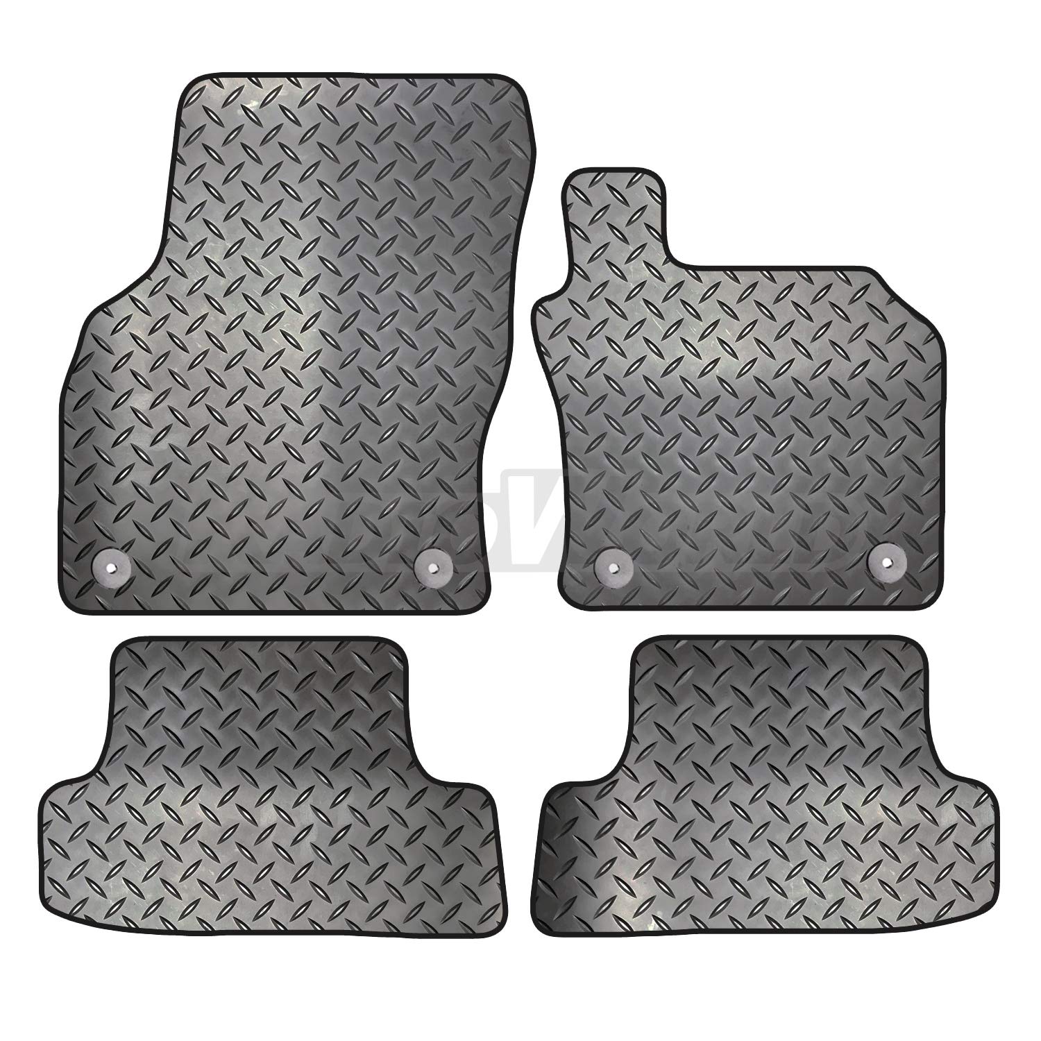 Carsio Rubber 4 Piece Car Mat Set For Audi A3 2012 to 2018 (8V) [with 4 Clips] Tailored Fit Floor Mat Complete Accessory Black Custom Fitted - All Weather & Heavy Duty, Anti-Slip Backing