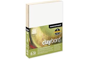 Ampersand Art Supply Wood Painting Panel: Museum Series Claybord, 8" x 10", 3/4" Cradled Profile
