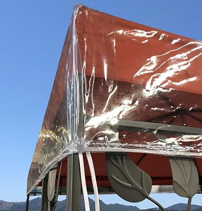 QUICK STAR 3x3m Gazebo Cover Waterproof Transparent PVC Weather Protection