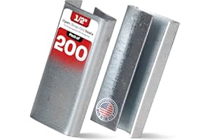 IDL Packaging Open (Snap-On) Seals of 1.25" Length for 1/2" Strap Width Polypropylene (PP) Strapping (Pack of 200) - Strong Metal Clips with Superior Holding Power