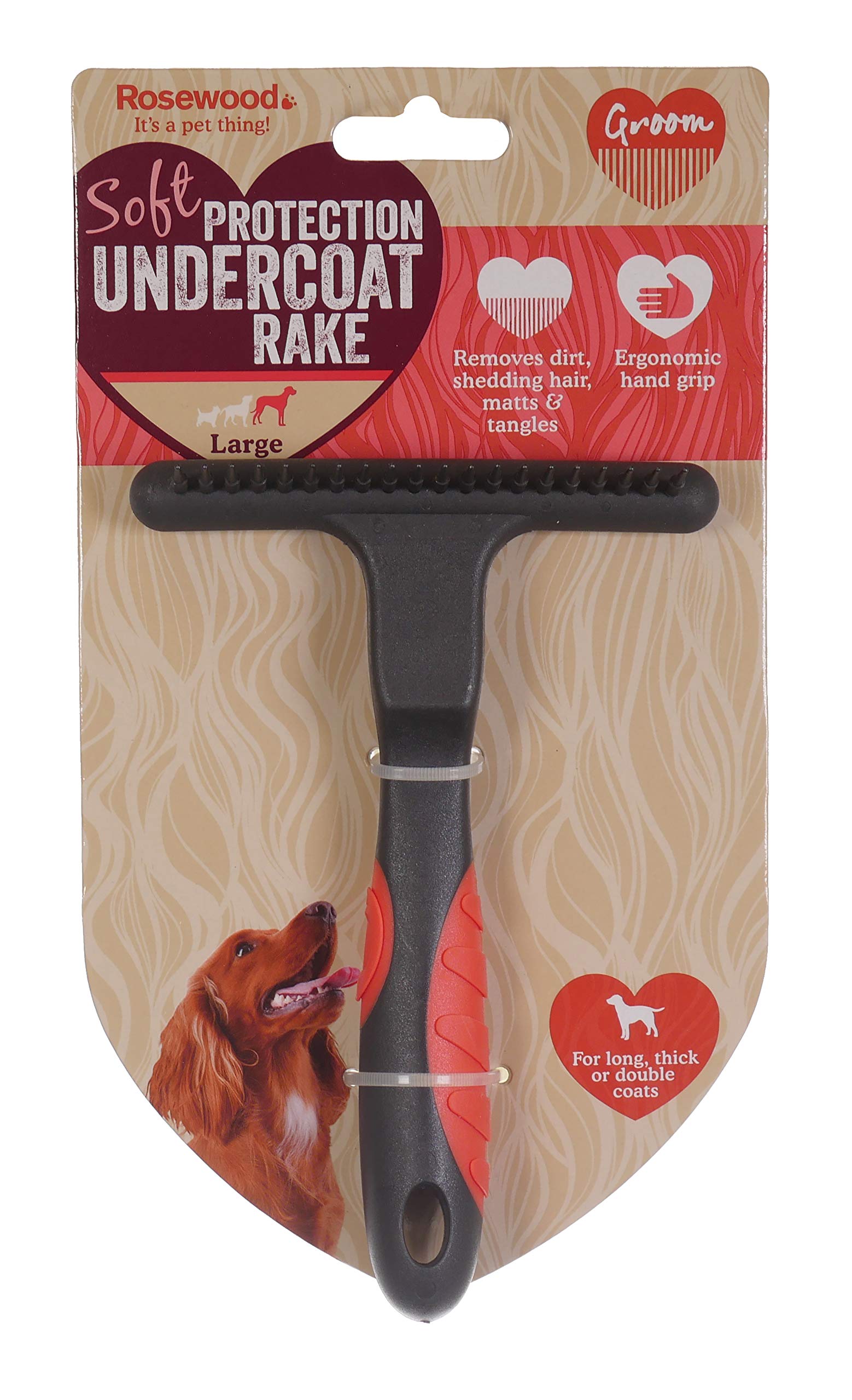 Rosewood Soft Protection Undercoat Rake for Dogs, Large