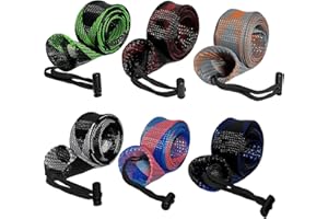 BHwra 6 Pcs Fishing Rod Sleeve Braided Mesh Fly Fishing Rod Socks Cover, Fishing Pole Protector with Lanyard for Spinning/Casting/Sea Fishing Rod