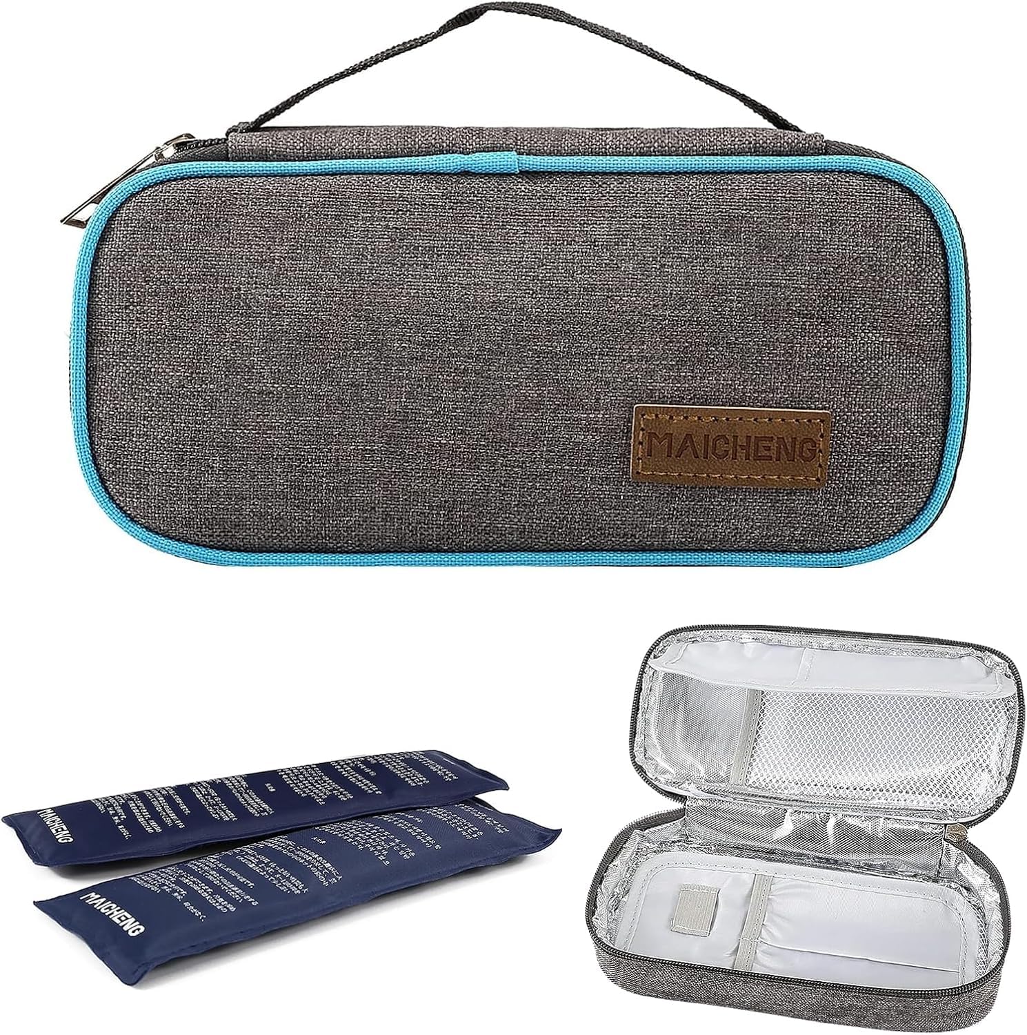ALNKDH Insulin Cooler Travel Case, Portable Medical Travel Cooler Case Pack, Diabetic Medical Bag for Insulin Pen and Insulin Medicine Cool Storage with 2 Cooling Ice Packs
