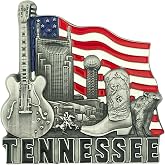 Tennessee Magnet, Iconic Magnetic Souvenir, Fridge and Office Decoration, 3 by 3 Inches