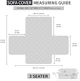 Hafaa 3 Seater Sofa Cover Water Resistant Light/Dark Grey Non Slip Reversible view 9
