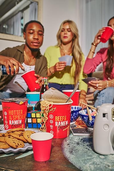 RAMEN EXPRESS HOTTER AND SPICIER FLAVOR RAMEN CUP NOODLE, 2.25 OZ EACH (PACK OF 12) | ANIMAL-FREE RAMEN NOODLES | ALL PLANT-BASED | MADE IN U.S. WITH FINEST AMERICAN FLOUR