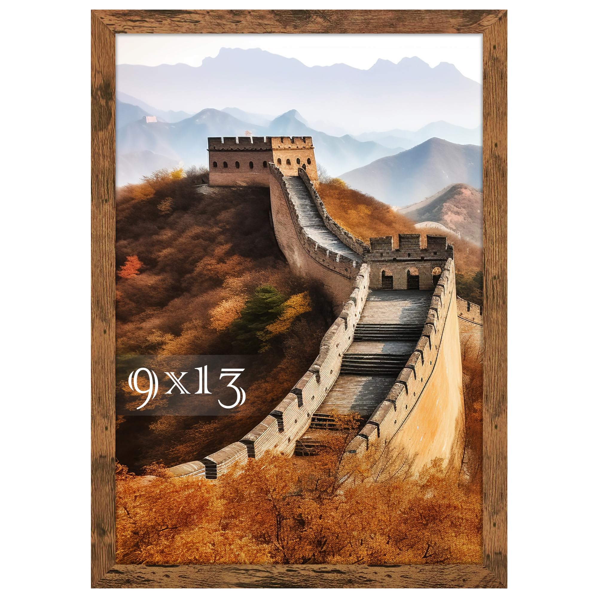 Photo 1 of Picrit 9x13 Picture Frame, Photo Frame for Wall Mounting Display, Brown