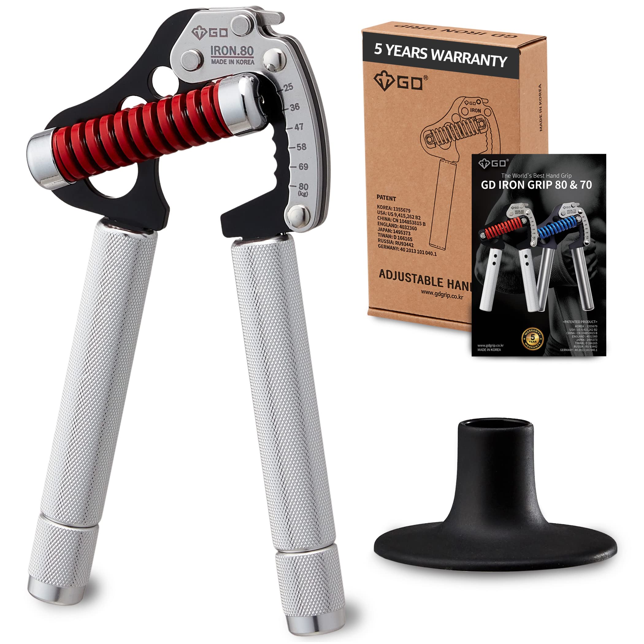 GD Grip Adjustable Hand Gripper, Hand Strengthener (55 To 176 Lb : Iron 80)