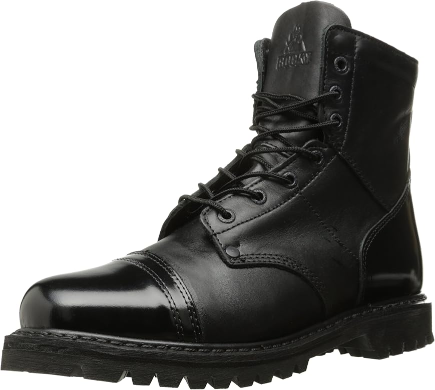 mens side zip boots black