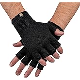 Evolution Knitwear Alpaca Knit Fingerless Gloves - Made in the USA - Super Soft Baby Alpaca - Large