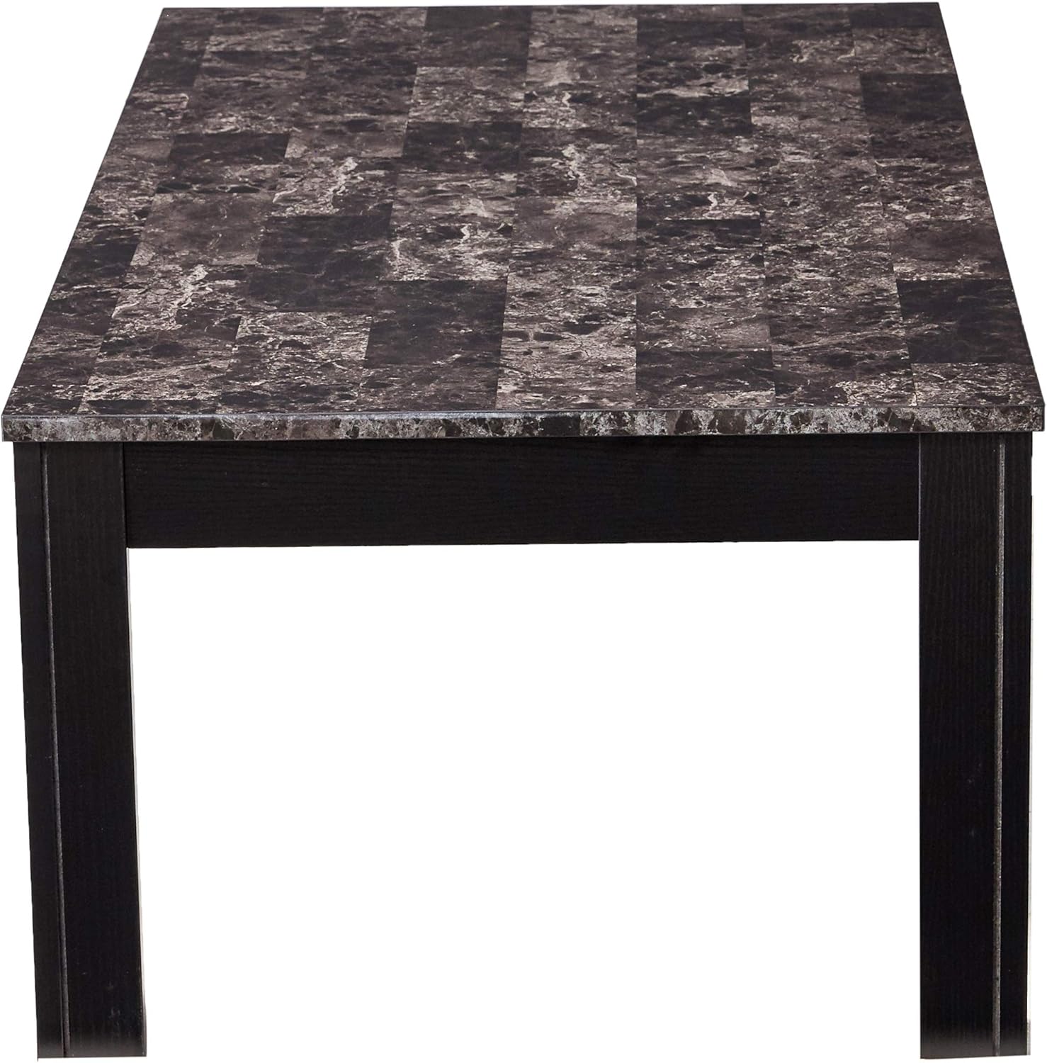 Coaster Home Furnishings 3-Piece Occasional Table Set with Marble-Looking Top, Black: Furniture & Decor