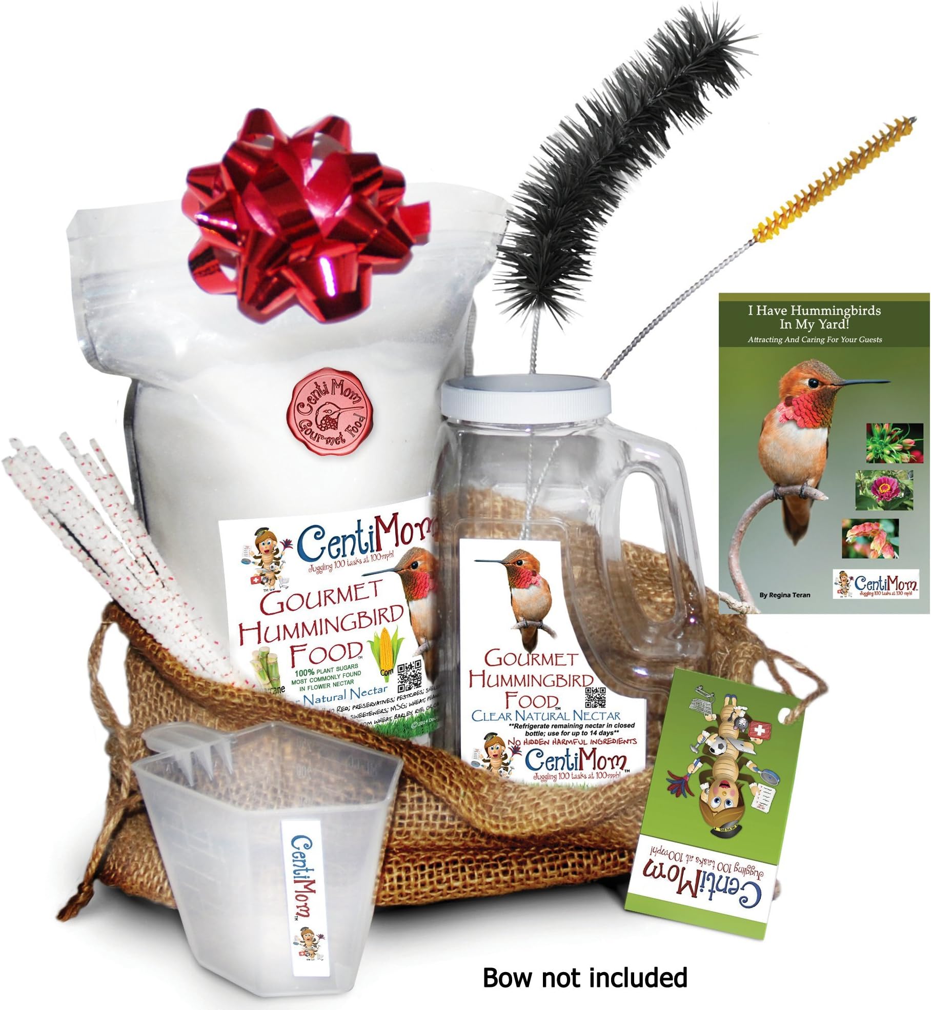 Hummingbird Food Large 3 Pound Bag Clear Nectar Gift Kit, Easy Mix Powder Concentrate, Brushes, Measuring Cup, Mixing Storage Bottle, Storage Bag, Produces Natural Feeder Nectar Instantly, No Boiling