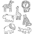 Schoolgirl Style Simply Safari Animal Cut-Outs—Accents for Nursery Wall Decor, Locker Decorations, Bulletin Board Decorations, Crafts, Homeschool or Classroom Décor (36 pc), (120628)