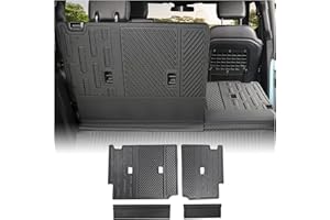 Mabett Rear Seat Back Cover Backrest Protector for Ford Bronco Accessories 2025 2021-2024 with Dog Seat Liner fit Bronco 4-Door 4 Pieces-with Folding Lip (NOT for 2-Door or Bronco Sport)