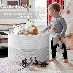 INDRESSME 115L Extra Large Blanket Basket, Cotton