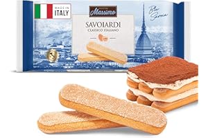Maestro Massimo Savoiardi Original Italian Ladyfingers, 7.05 Oz, Product of Italy, Premium Lady Fingers Snack, Italian Cookies for Tiramisu Cake, Bakery Desserts & Pastries, (Pack of 1)