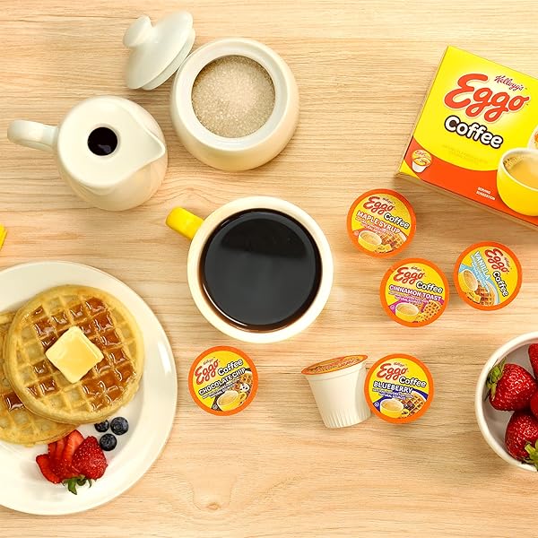 EGGO BEVERAGES CINNAMON TOAST WAFFLE FLAVORED COFFEE PODS FOR KEURIG K CUP BREWERS, FAIR TRADE CERTIFIED, 40 COUNT – WARM AND COZY CINNAMON