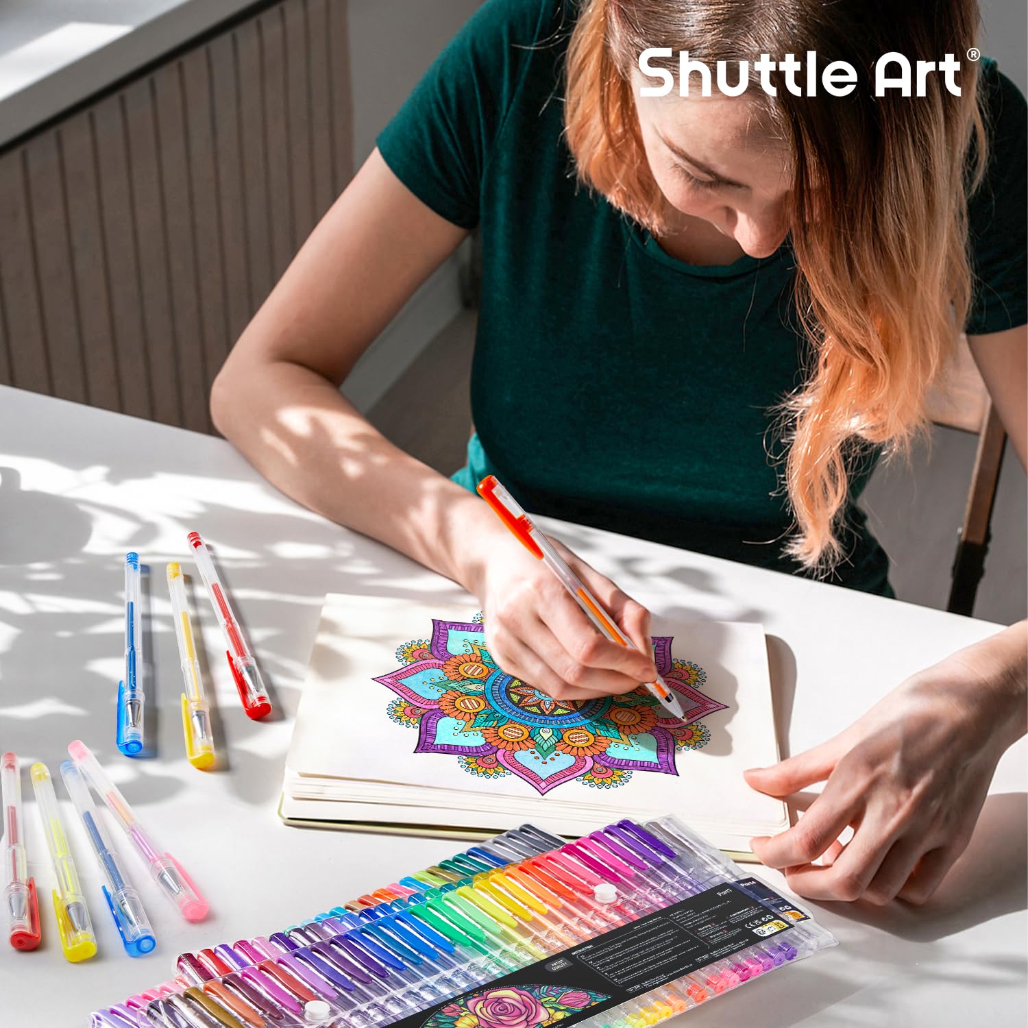 Shuttle Art 120 Unique Colors (No Duplicates) Gel Pens Gel Pen Set for Adult Coloring Books Art Markers