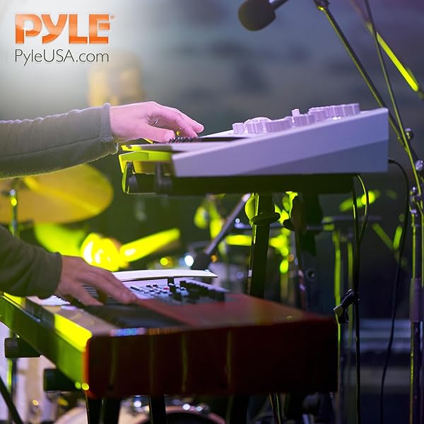 PYLE HEAVY-DUTY MULTI-FUNCTIONAL MUSIC STAND – Z STYLE & PORTABLE, 2ND TIER, HEIGHT & WITH ADJUSTMENT, DIGITAL KEYBOARD STAND, RACK CASE W/ERGONOMIC DESIGN, FOR HOME STUDIO ETC. – PYLE PKST2TZ , BLACK