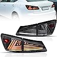 VLAND Led Tail lights Compatible with Base Sedan Lexus IS250 IS300 2006-2012 (Not for IS250C/IS350C 2-Door Models) w/Animation DRL w/Sequential Turn Signal, Smoked, Driver & Passenger Sides