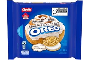 OREO Cinnamon Bun Sandwich Cookies, 261g, Baked in Canada