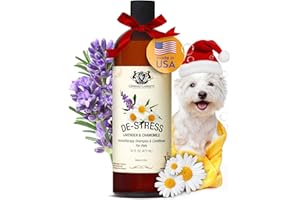 GERRARD LARRIETT AROMATHERAPY PET CARE Dog Shampoo and Conditioner De-Stress Lavender & Chamomile 16 Fl Oz Dog Shampoo Itchy Skin Relief Hypoallergenic Aromatherapy Dog Shampoo for Smelly Dogs with Aloe Vera & Oatmeal by Gerrard Larriett