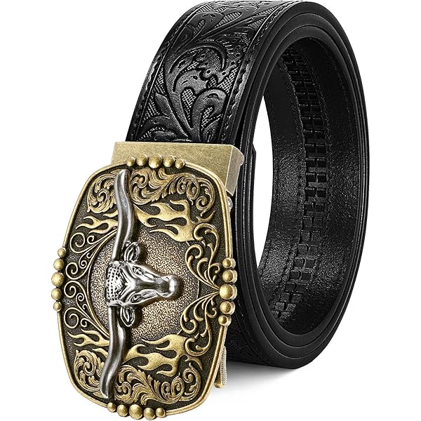 Amazon.com: Cody James Men's Bronc Buckle Tooled Leather Belt Tan