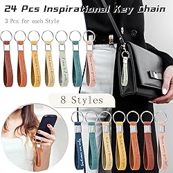 Fumete 24 Pcs Inspirational Keychains Gift for