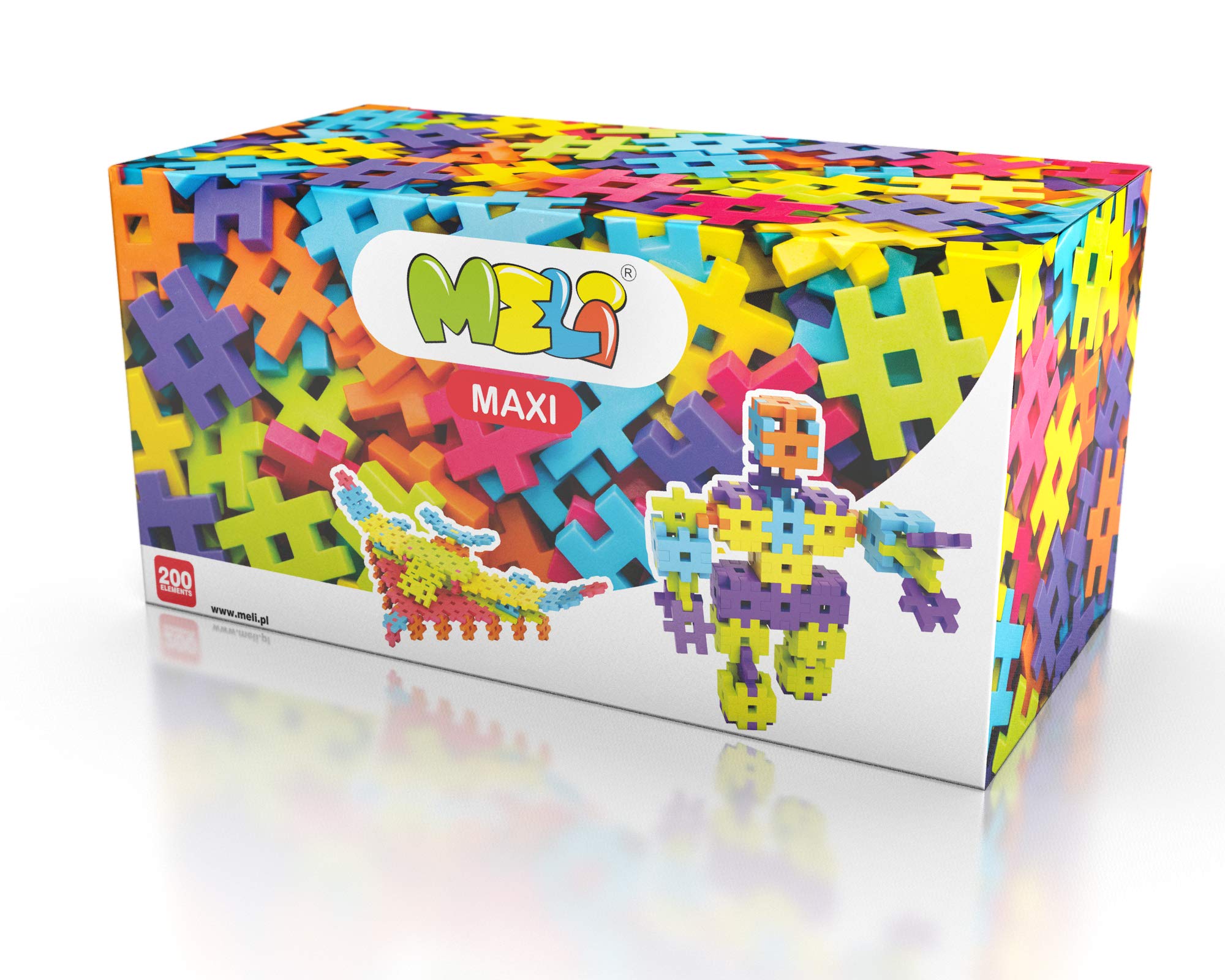 Meli 67115 Maxi Creative Toy, Multi-Colour, Pack of 200